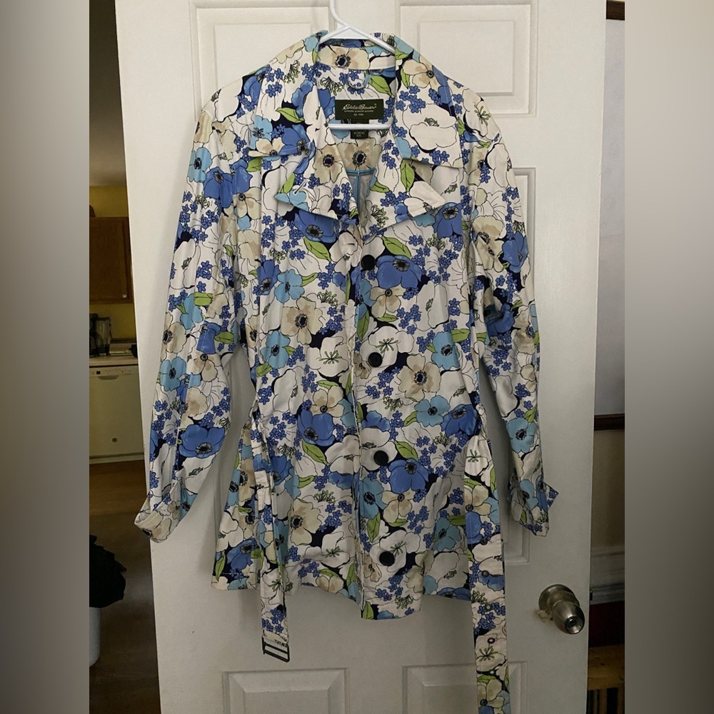 Nwot Eddie Bauer xxl lightweight jacket trench floral